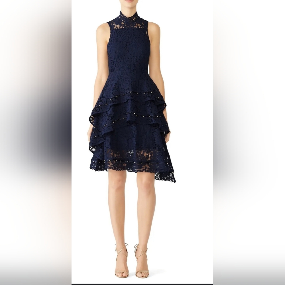 Keepsake | Star Crossed Lace Dress | Navy Blue | Size S